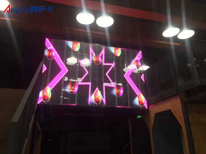 透明LED显示屏酒吧应用效果图