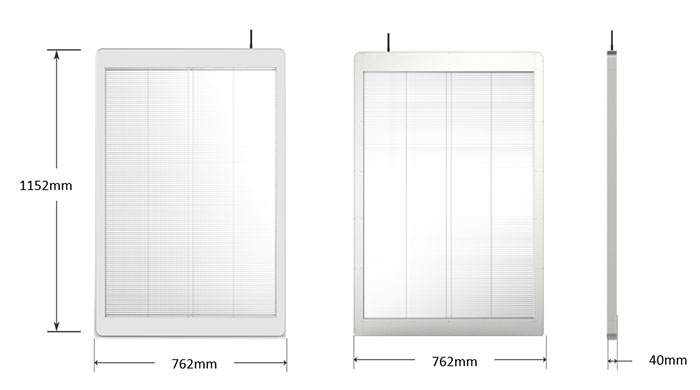 侧发光透明led橱窗屏产品尺寸图